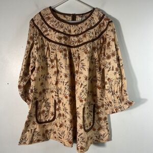 Girls Lali Tulip Autumn Cotton Floral Dress 6Y Brown Orange NWT Festival